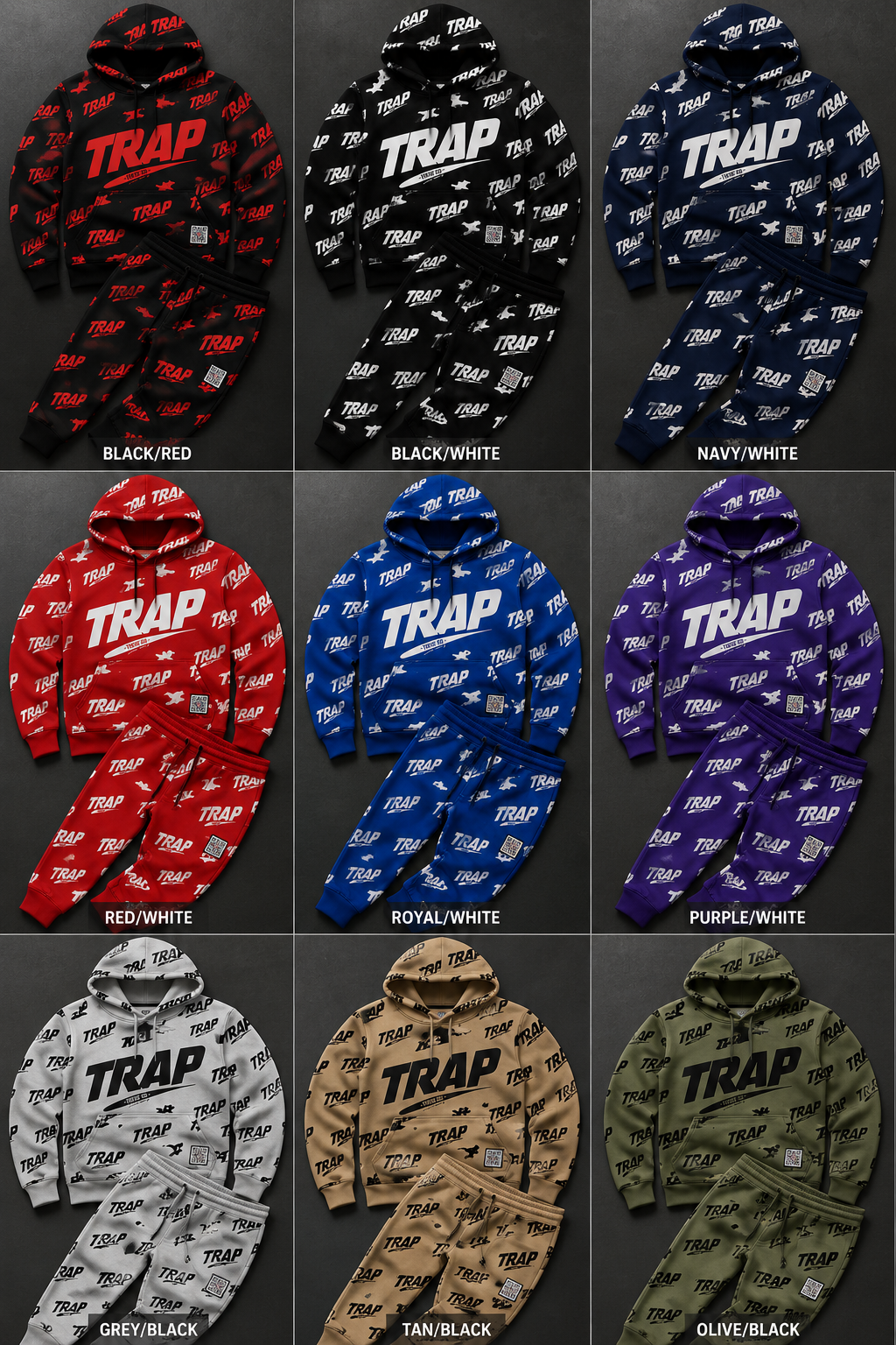 Trap Dickey kids wrapped hooded sweatsuits
